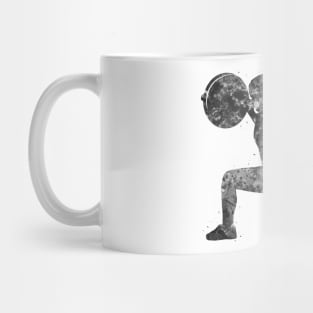 Weightlifter female black and white Mug